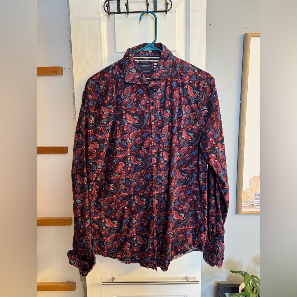 Men’s Pastel Patterned Long Sleeve Button Down